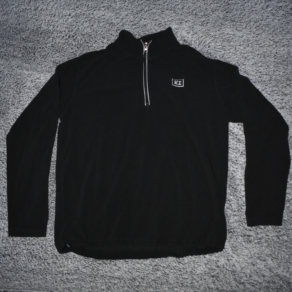Black half-zip sweater